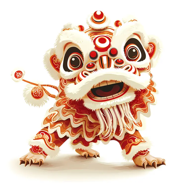 Cute Traditional Lion Dance Figure