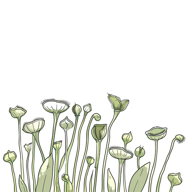Cartoon Carnivorous Plants Illustration