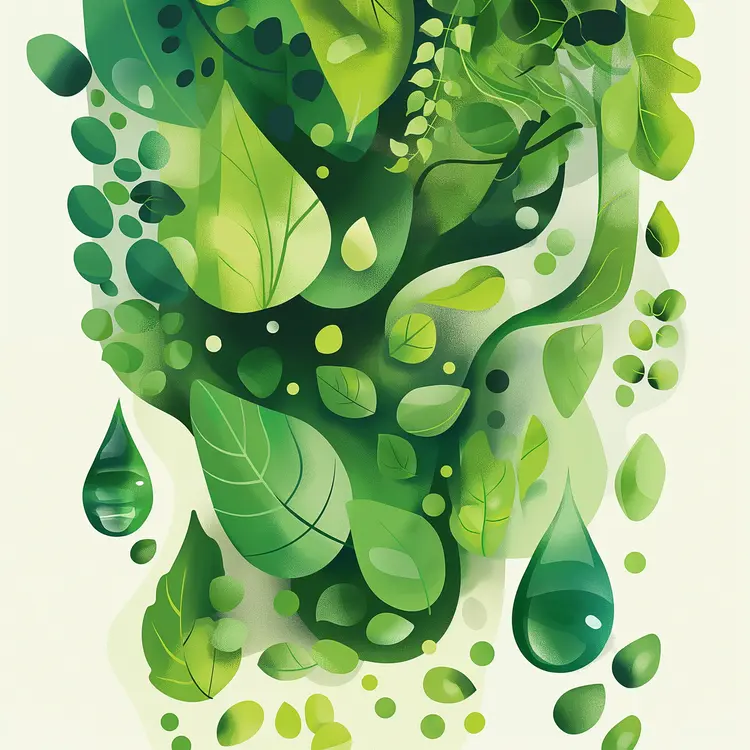 Lush Green Leaves Illustration