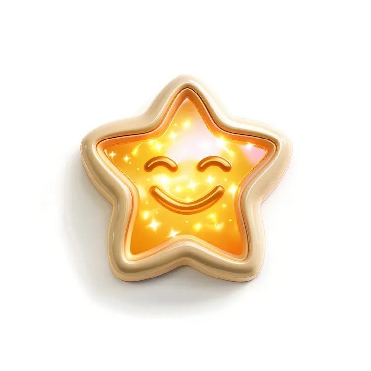 Smiling Star with Glitter
