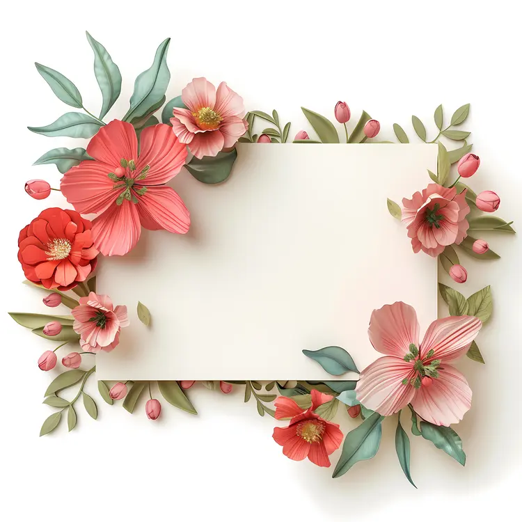 Colorful Flowers Around Blank Sign