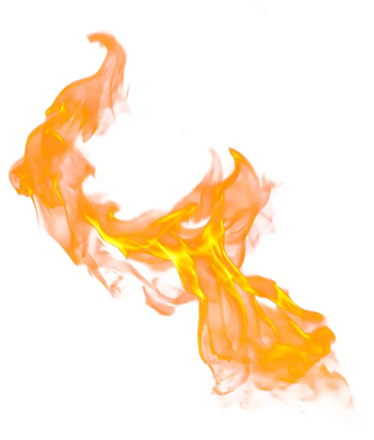 Orange Flame on Transparent Background