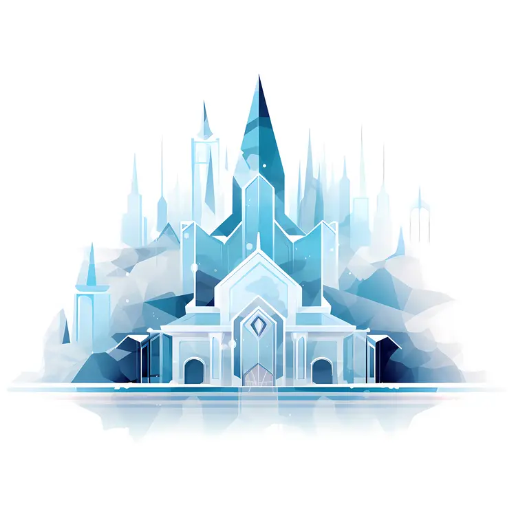 Frozen Ice Castle in Winter Wonderland