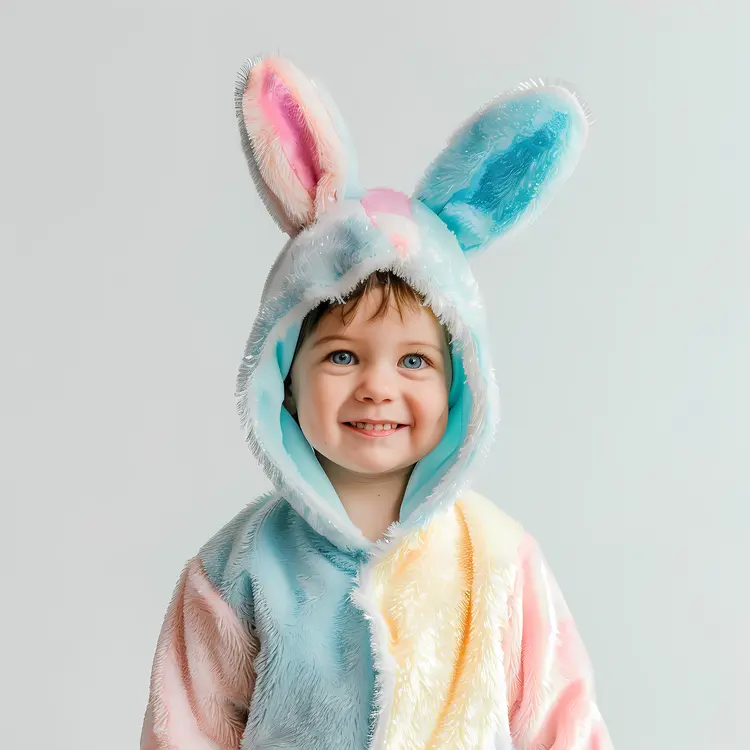 Child in Colorful Bunny Costume