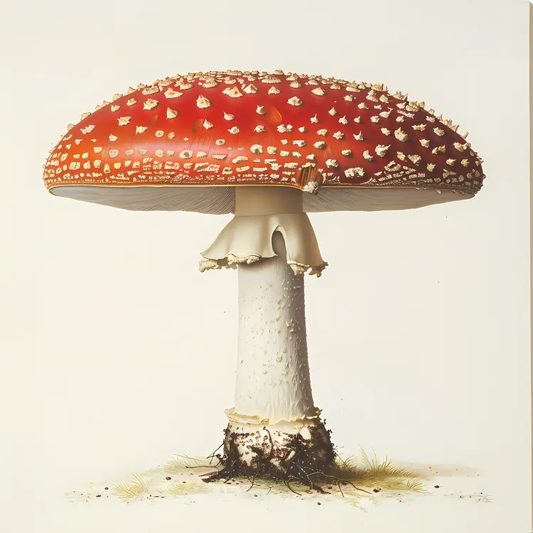 Wild Red Poisonous Mushroom