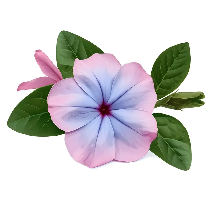 Purple and Pink Flower with Green Leaves