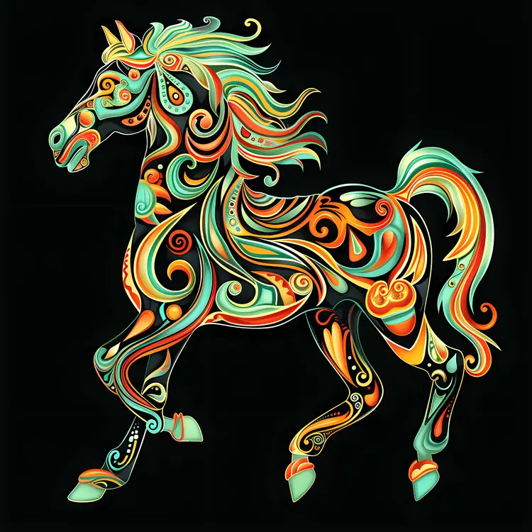 Colorful Horse Illustration for Art Lovers