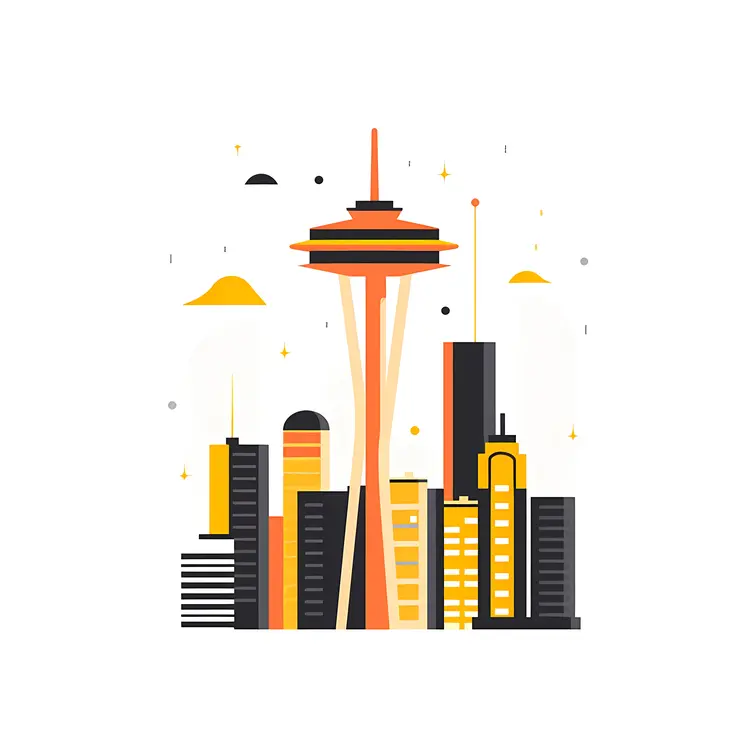 Space Needle with Cityscape in Seattle