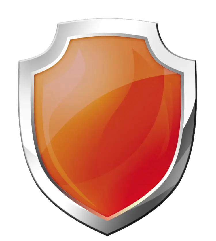 Glossy Orange Shield Emblem