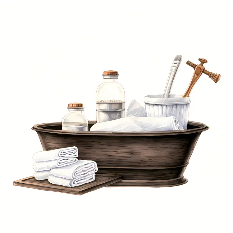 Rustic Bath Products on Tray