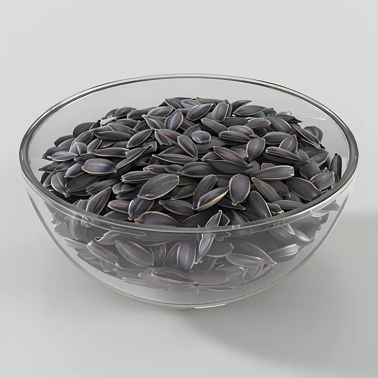 Sunflower Seeds in Clear Bowl