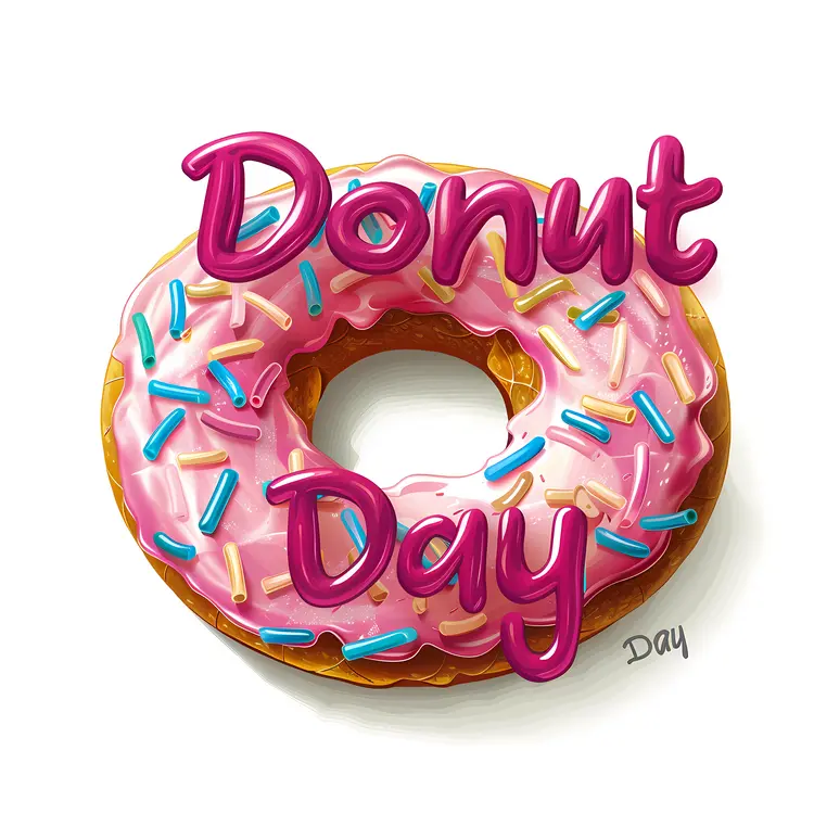 Celebration of Donut Day with Pink Frosted Donuts