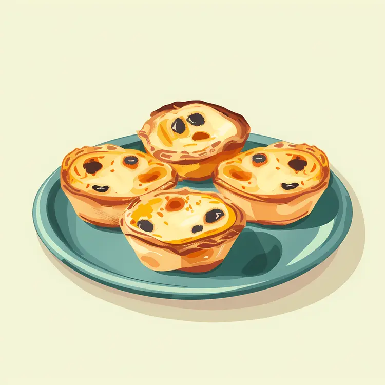 Four Mini Quiches on a Plate