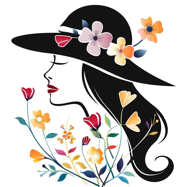 Stylish Floral Silhouette Art