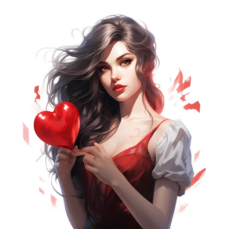 Woman Holding Red Heart