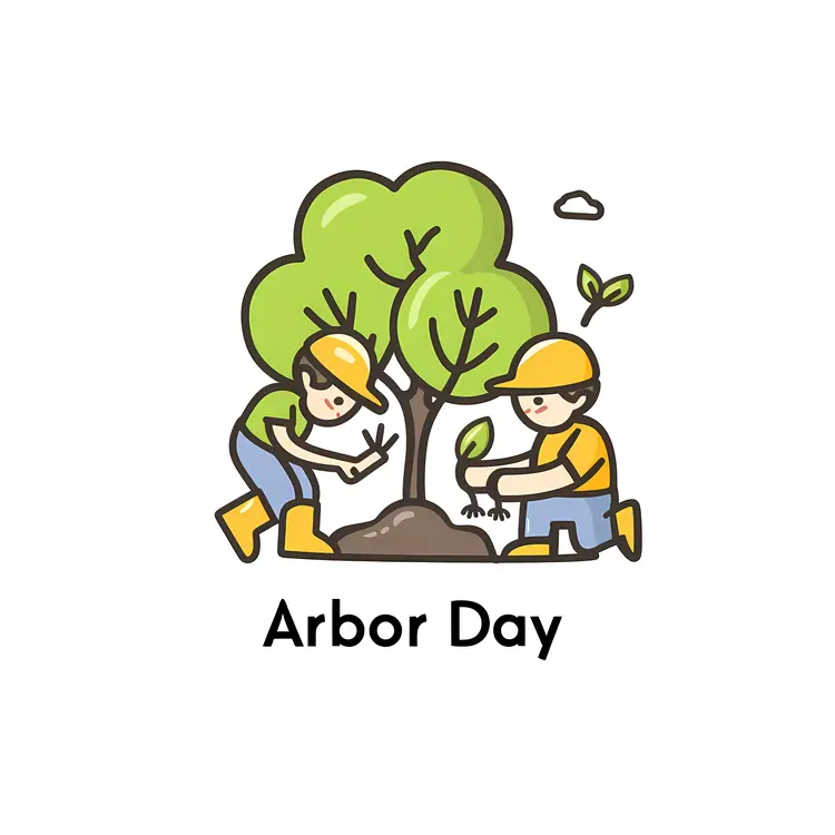 Arbor Day Tree Planting by People