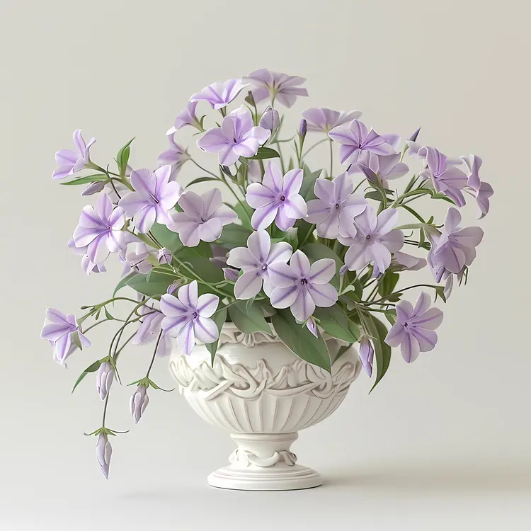Purple Flowers in Decorative Vase