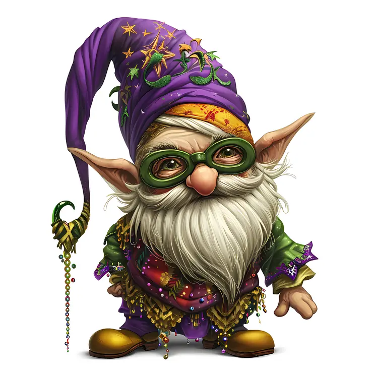 Gnome with Star Hat and Green Glasses