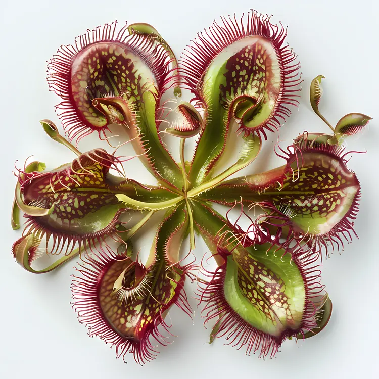 Red and Green Venus Flytrap Illustration