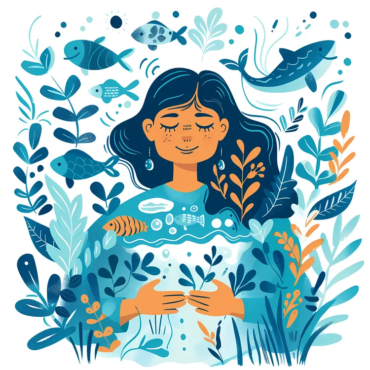 Woman in Harmony with Nature