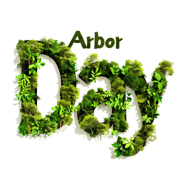 Arbor Day Celebration with Green Leaves