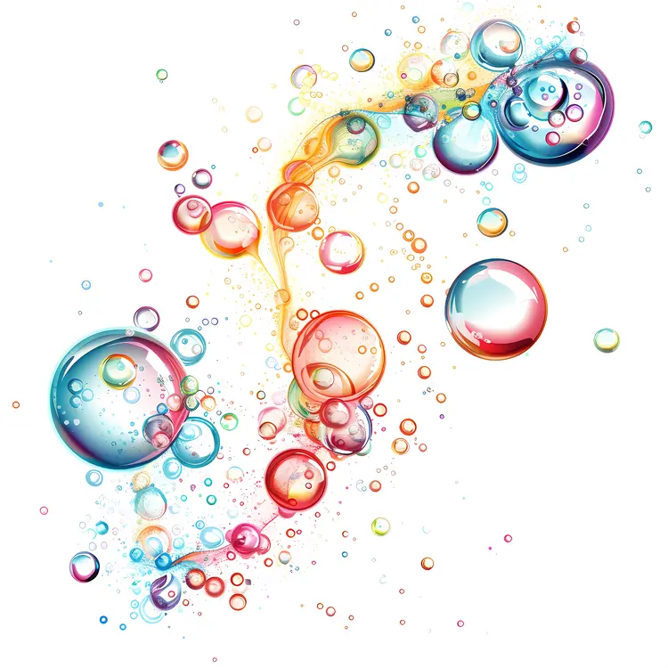 Floating Colorful Bubbles