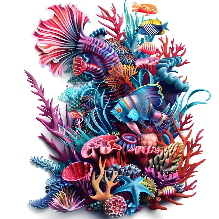 Colorful Fish in Coral Reef