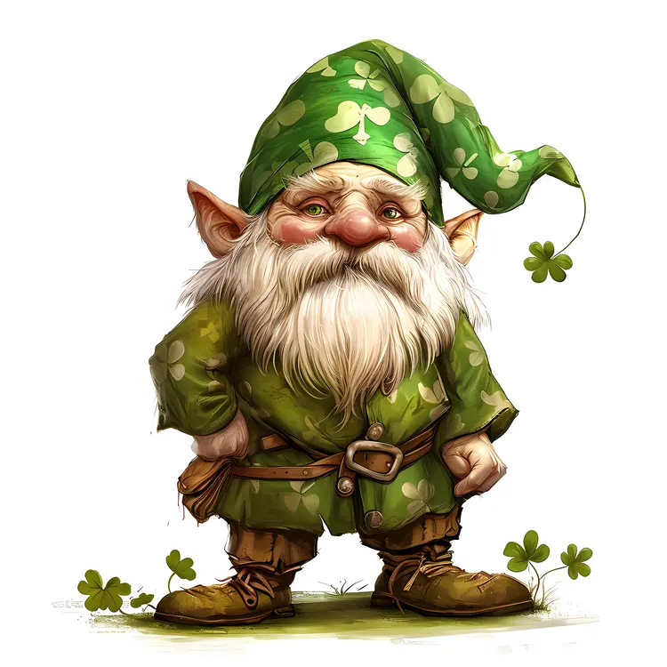 Gnome with Clover for St. Patrick's Day