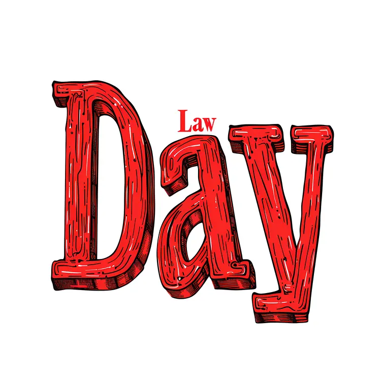 Law Day Red Text Illustration