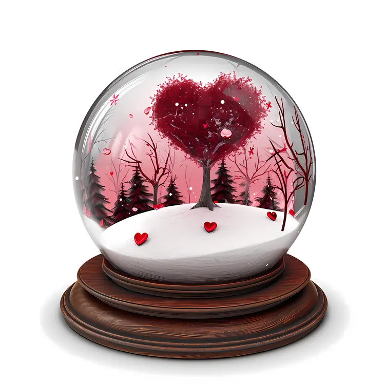 Heart Tree in Snow Globe