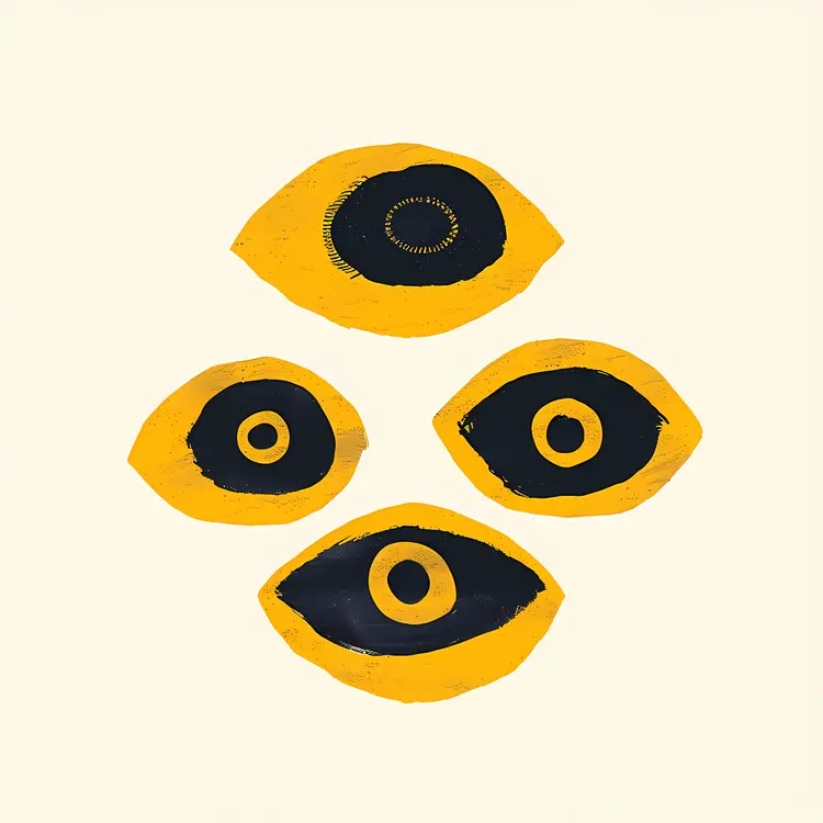 Abstract Yellow Eyes Art
