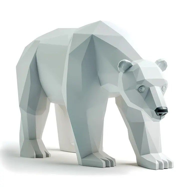 Geometric Standing Polar Bear Art