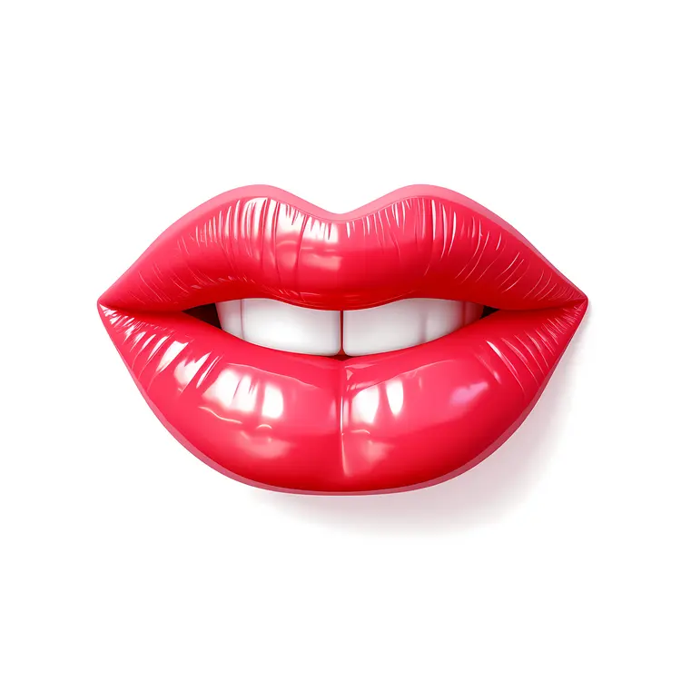 Shiny Red Lips Illustration