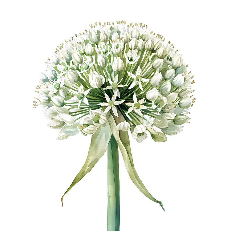 White Allium Flower
