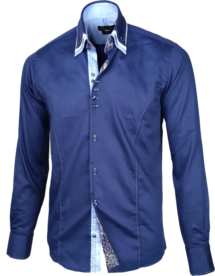 Blue Button-up Long Sleeve Shirt