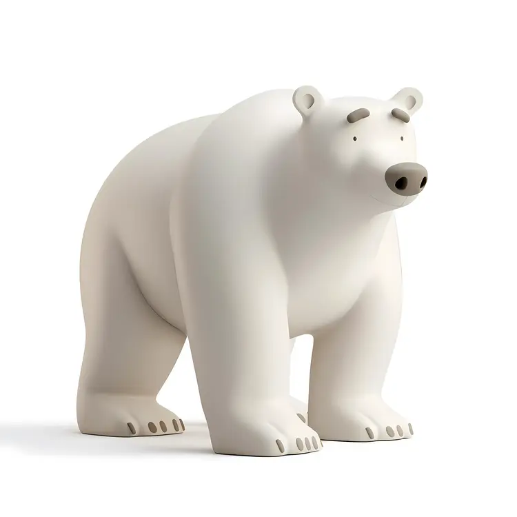 Calm Standing Polar Bear Cartoon