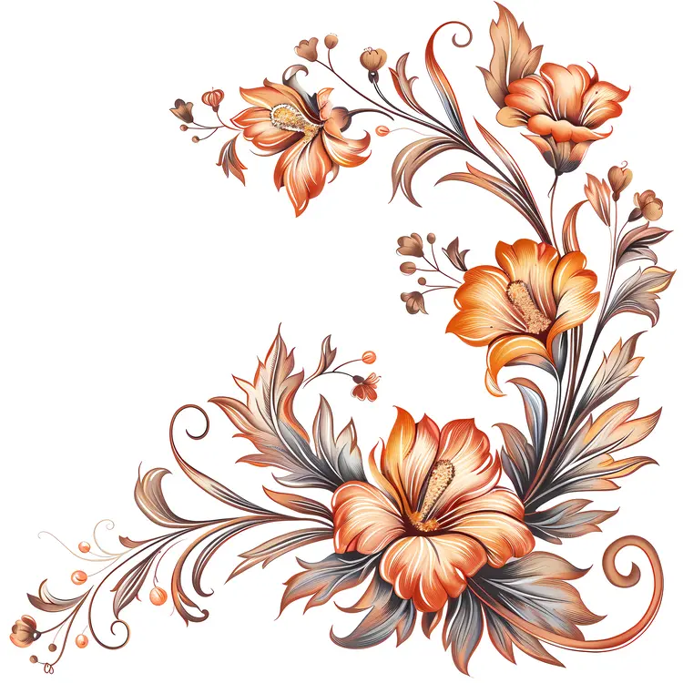 Elegant Orange Floral Design