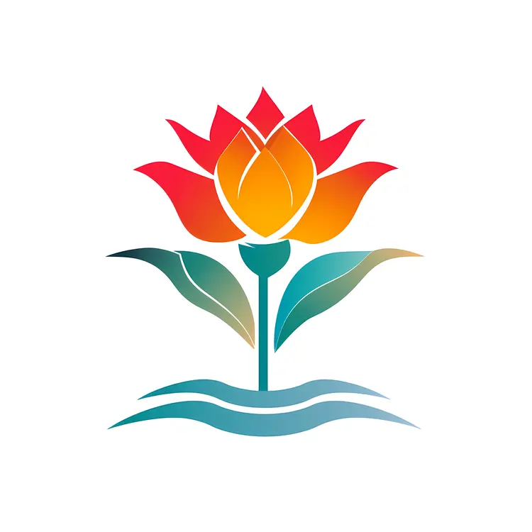 Colorful Lotus Flower in Water