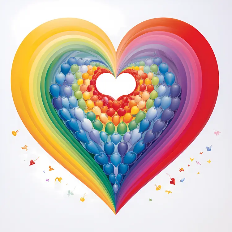 Colorful Balloon Rainbow Heart