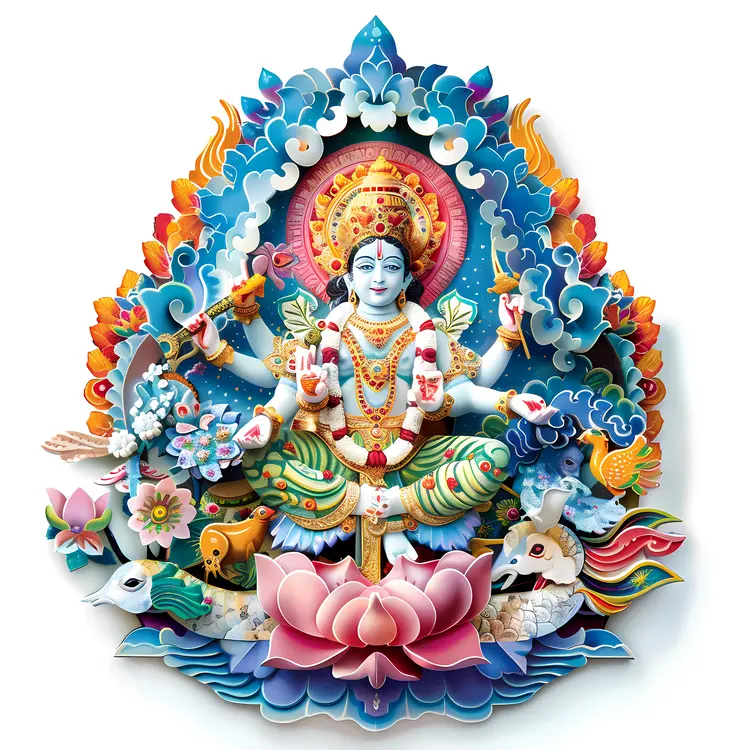 Colorful Hindu Deity Statue