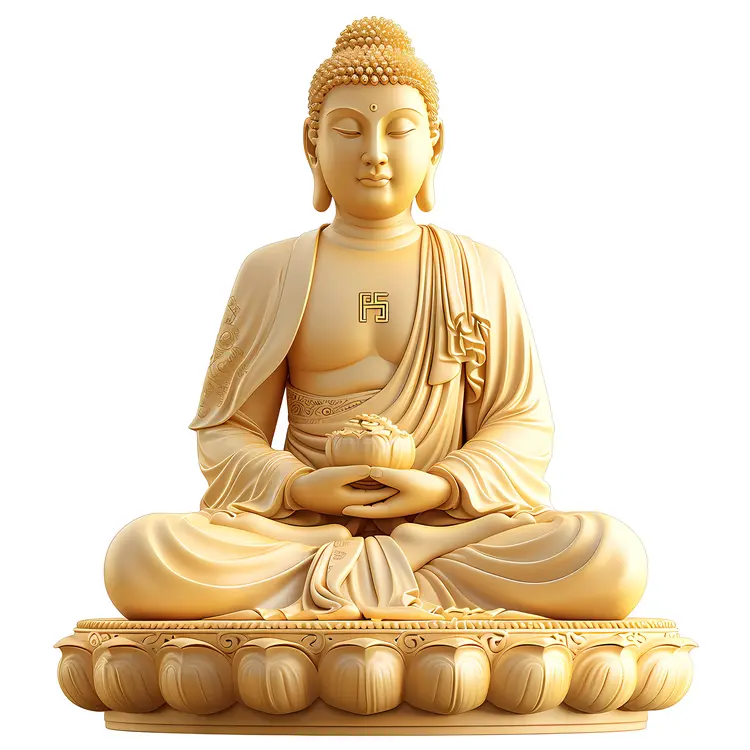 Golden Buddha Statue on Lotus