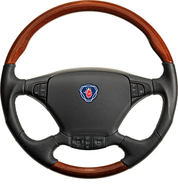 Wooden and Leather Steering Wheel for Cars