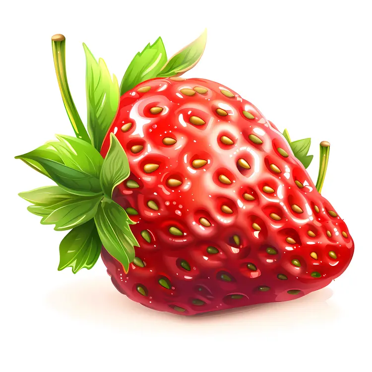 Single Fresh Red Strawberry