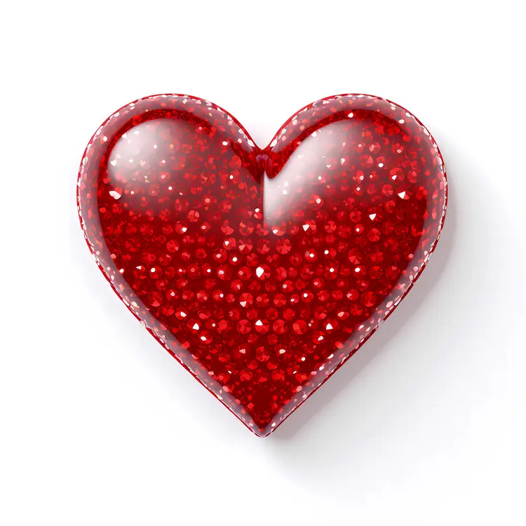 Red Glitter Heart Decoration