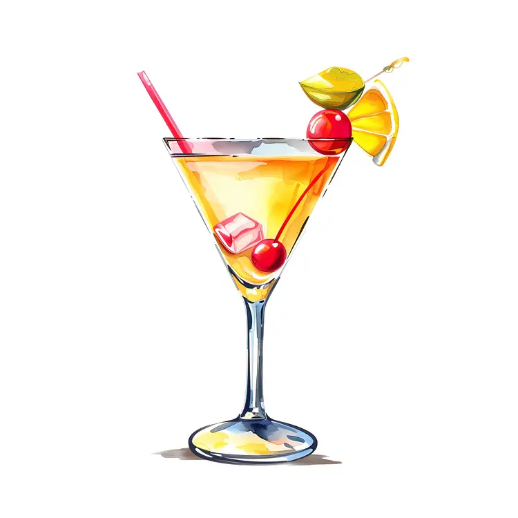 Orange Cocktail with Cherry