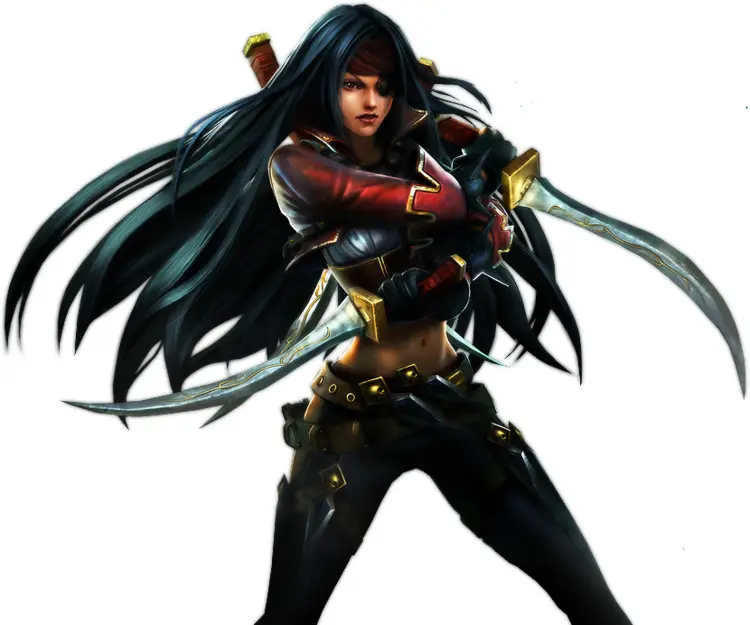 Fierce Female Warrior with Dual Swords