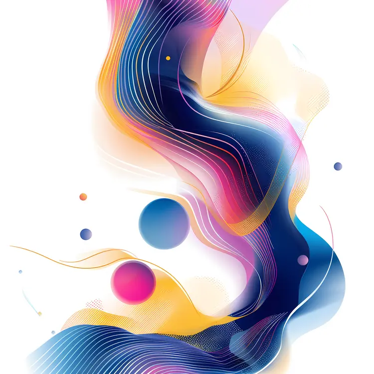 Colorful Abstract Waves in Fluid Design
