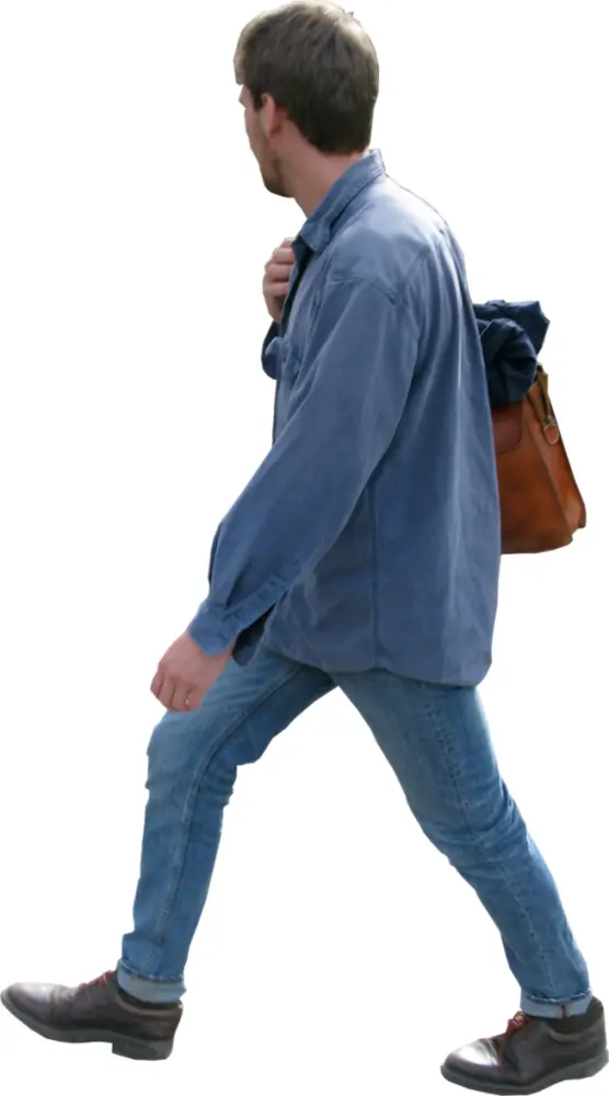 Man Walking with Bag
