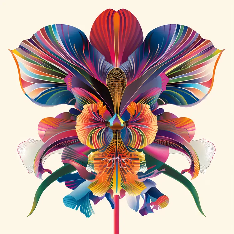 Colorful Abstract Flower Art