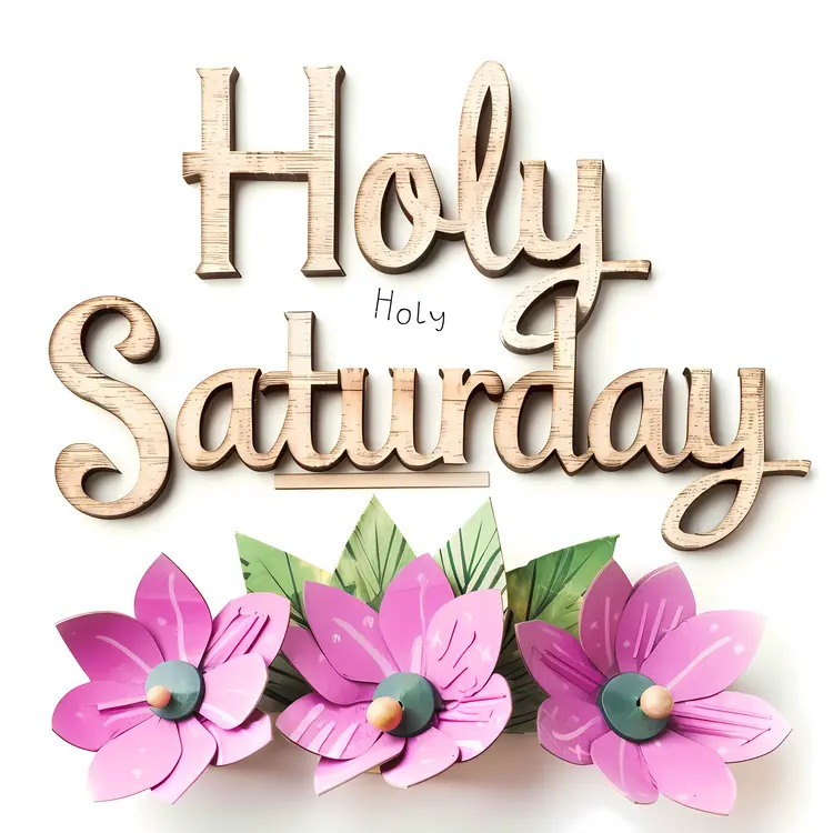 Holy Saturday Text with Flowers